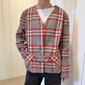 Vintage plaid women’s blazer